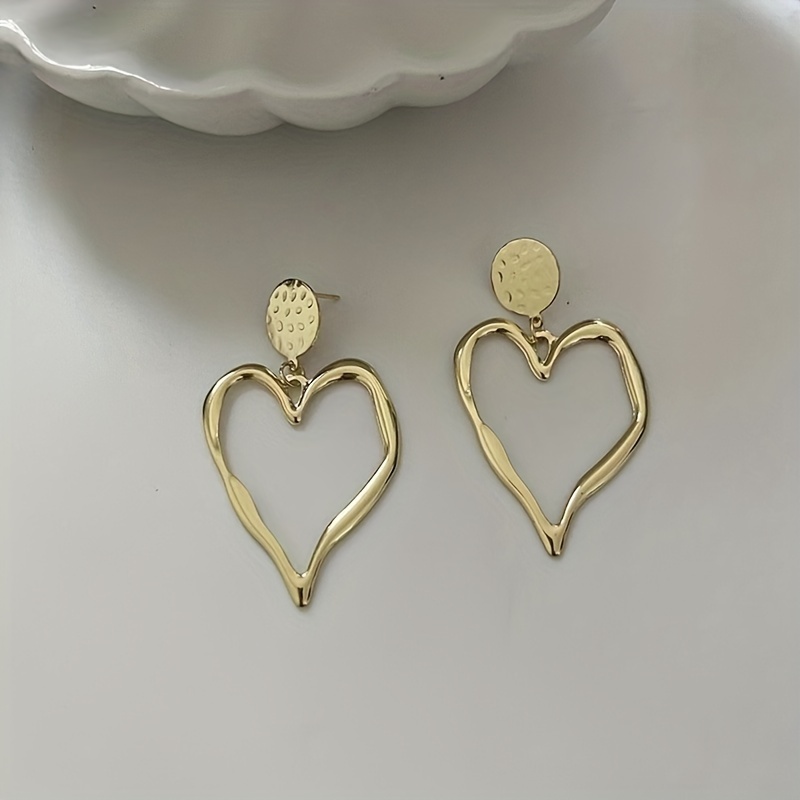 Heart Shaped Dangle Earrings for Women - Vacation Ready